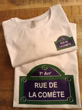 T-shirt blanc  "nom de rue" A PERSONNALISER