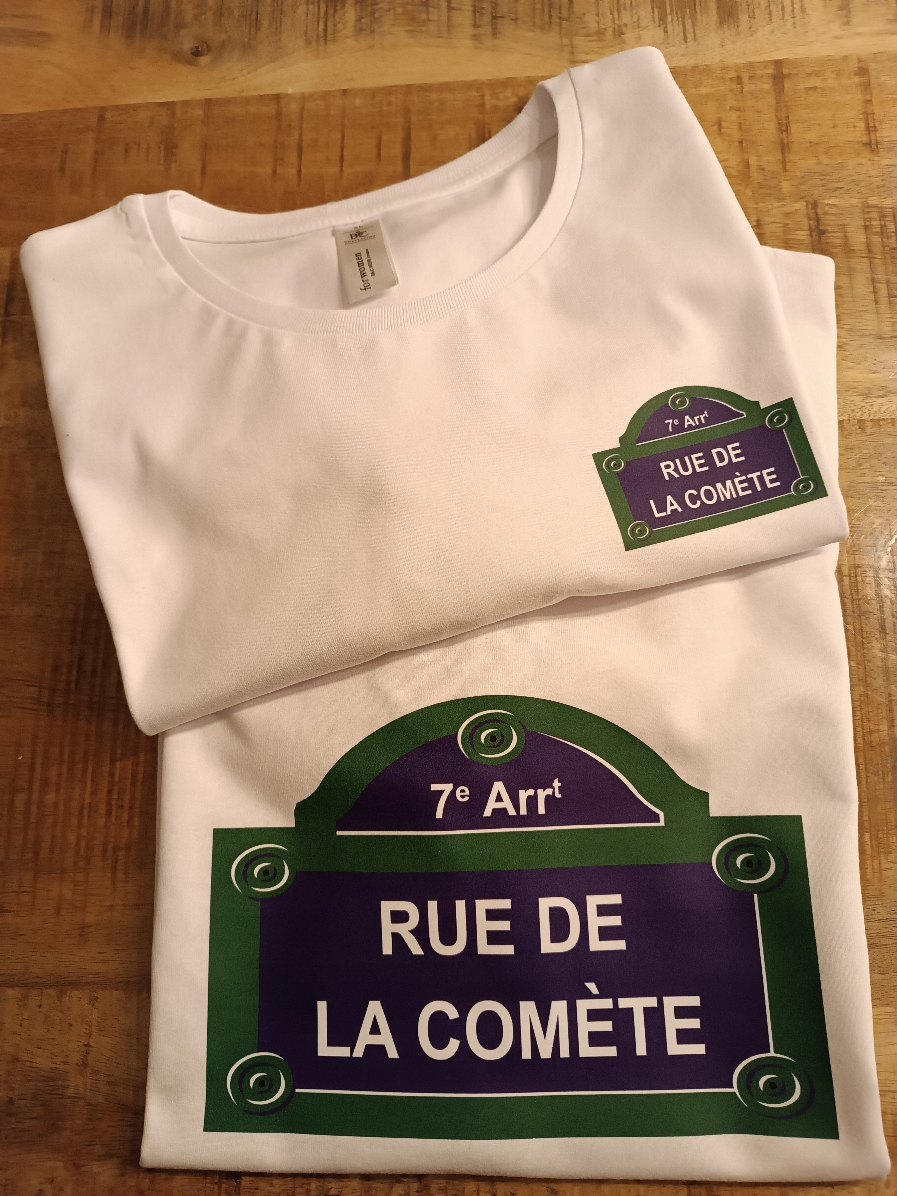 T-shirt blanc  "nom de rue" A PERSONNALISER
