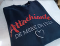 Sweat marine "Attachiante DE MERE EN FILLE"