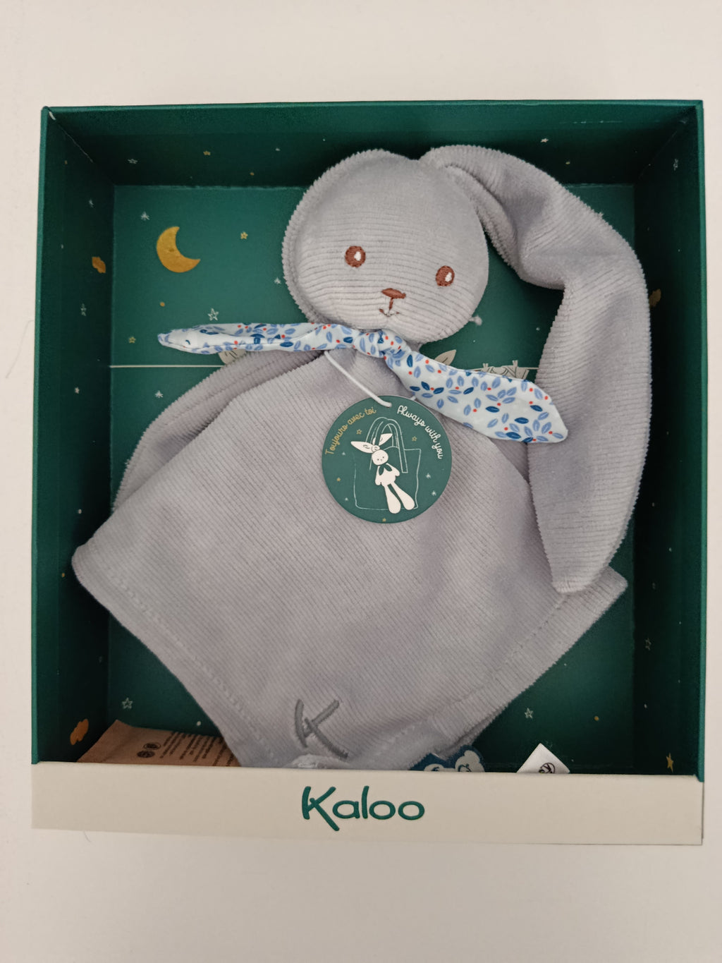 Doudou KALOO bleu 30 cm brodé.