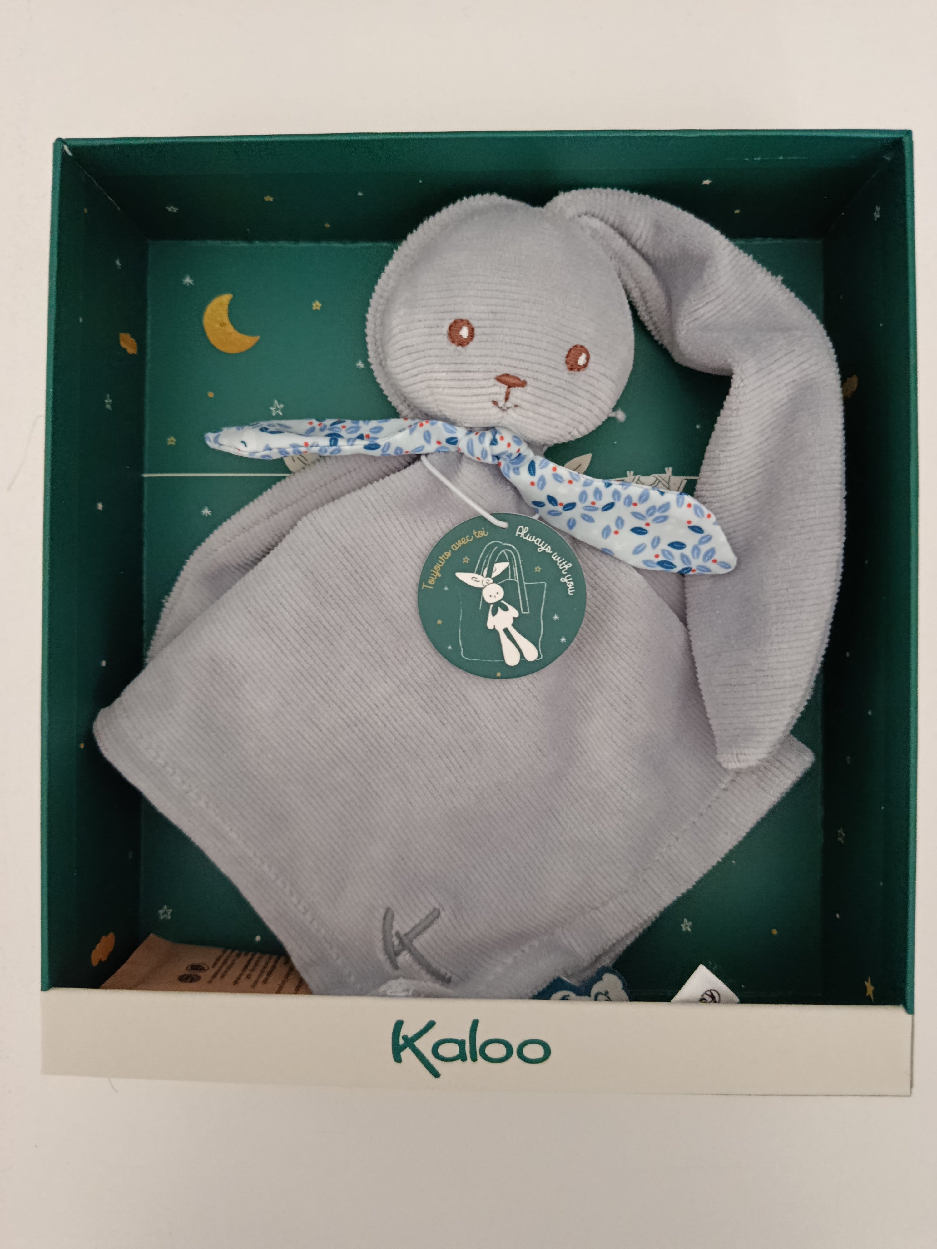 Doudou KALOO bleu 30 cm brodé.