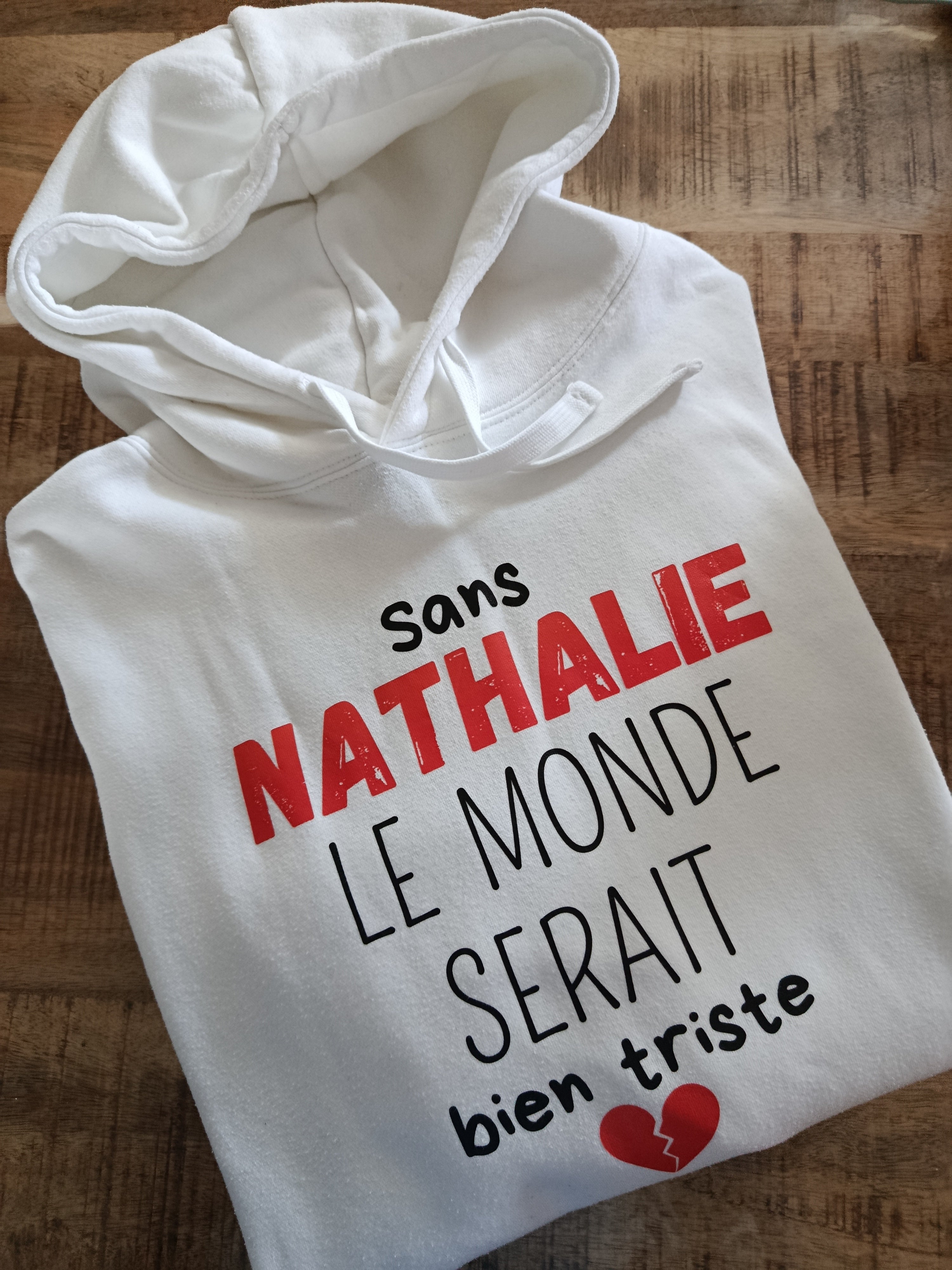 Sweat capuche " Sans ....... le monde serait bien triste"