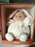 Peluche lapin 17 cm patapouf crème KALOO - Personnalisation du prénom sur oreille