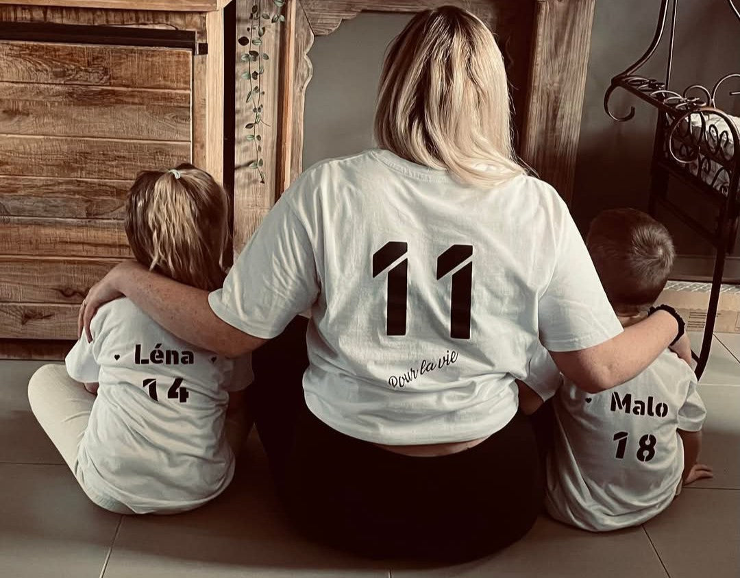 Tee shirt enfant personnalisé- Prénom et jour de naissance