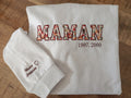 Sweat capuche brodé Maman - Personnalisé avec année(s) de naissance